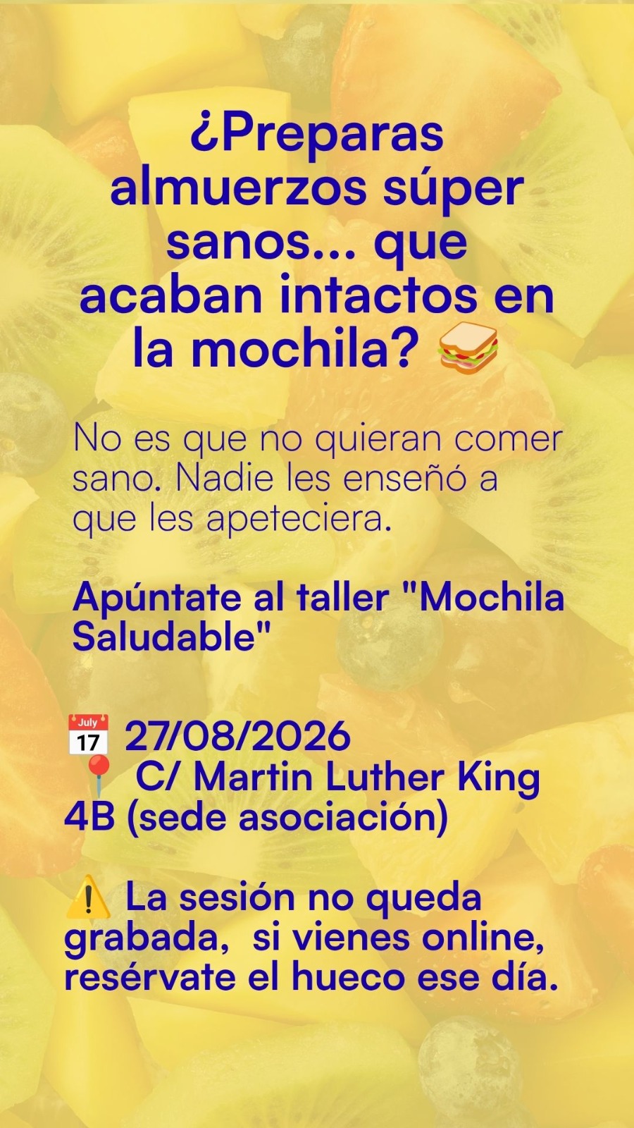 MOCHILA SALUDABLE PARA LA VUELTA AL COLE